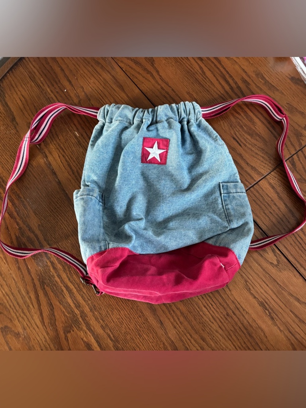 VTG Xhilaration Y2K Jean denim backpack star patch retro